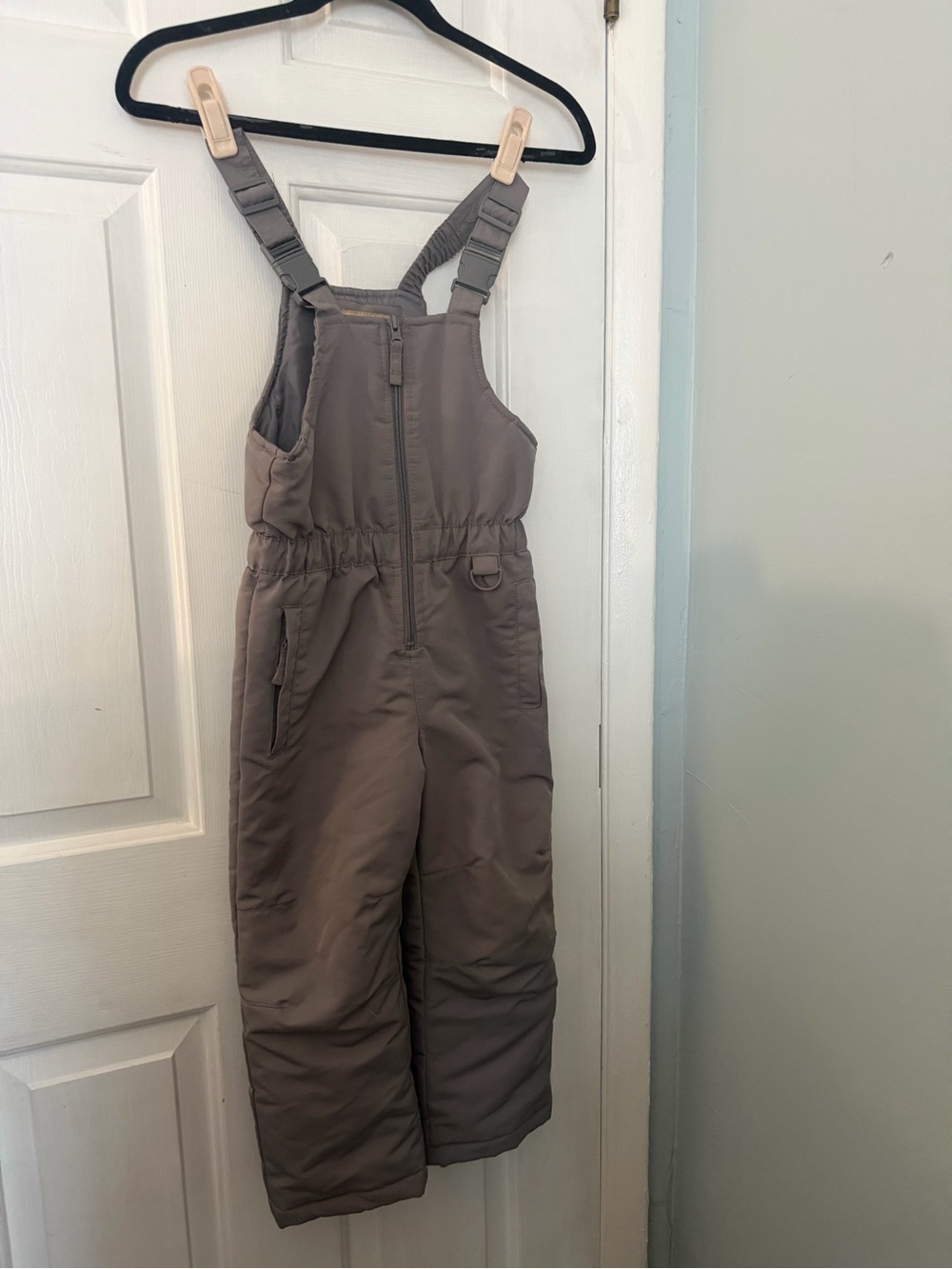 Roebuck & Co Kids Size 5/6 Insulated Snow Bib Overalls Gray Winter